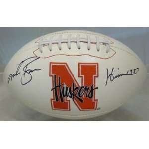  Mike Rozier Autographed Nebraska Cornhuskers Logo Footall 