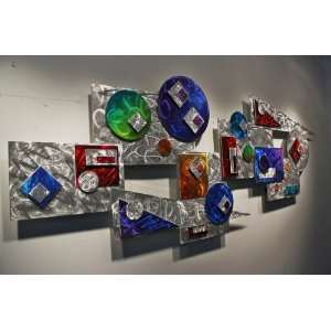 Colorful Large Abstract Metal Wall Art Sculpture, Design by NY Artist 