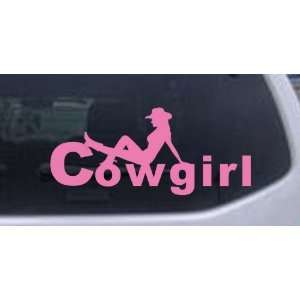 com Pink 12in X 5.4in    Cowgirl Western Car Window Wall Laptop Decal 