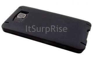 Black Rubber Hard Back Case Cover For HTC HD2 T8585 Leo  