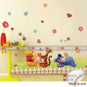  Winnie the Pooh Playing Hand Clapping Game removable Vinyl Mural Art 
