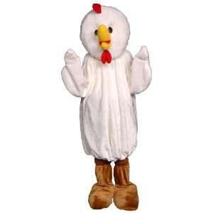   Chicken Economy Mascot Adult Costume / White   One Size Everything