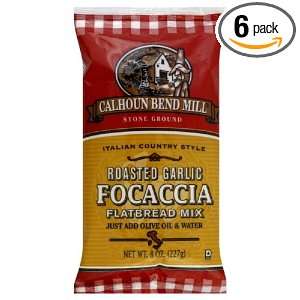 Calhoun Bend Flatbread, Roasted Garlic Focacia, 8 Ounce (Pack of 6)