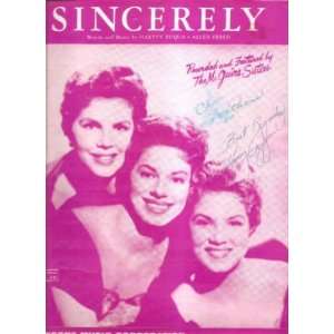  Sheet Music Sincerely The McGuire Sisters 197 Everything 