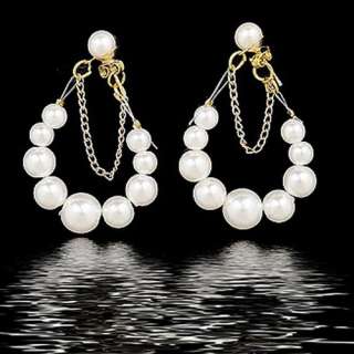 Old Fashion Simulated pearl Beads Earrings 1 Pairs Free  