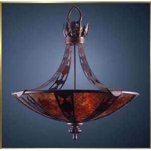 Wrought Iron Chandelier, MG 4775, 3 lights, Antique Copper, 28 wide X 