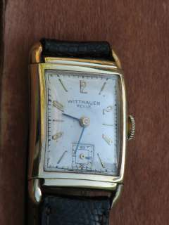 Wittnauer Revue Mens Vintage Mechanical 14K Solid Gold Wrist Watch 17 