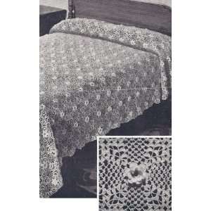 Vintage Crochet PATTERN to make   MOTIF Block Bedspread Irish Beauty 