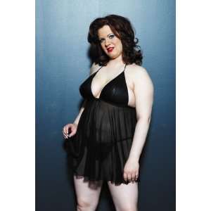  Leather & Mesh Baby Doll diva One Size (Plus Size 