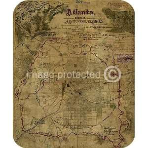  US Civil War Map Atlanta Georgia Rebel Defenses MOUSE PAD 