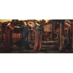  FRAMED oil paintings   Edward Coley Burne Jones   24 x 12 