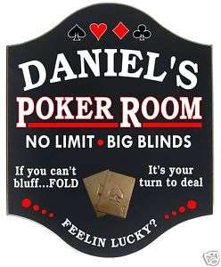 Poker Room Sign ~ Cards Game ~ Personalized Man Cave 3D  
