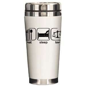  Eat Sleep Law Funny Ceramic Travel Mug by  