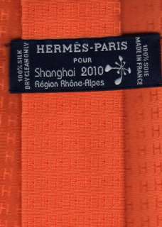   Signature Orange Façonnée Tie for World Expo 2010 Shanghai NEW BOX