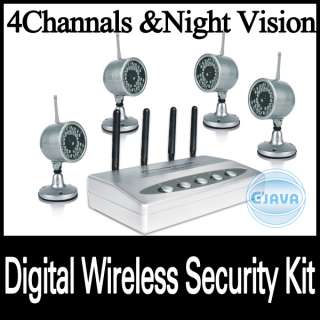   CCD Colors Cameras DVR + 4CH Wireless Receiver Security System  