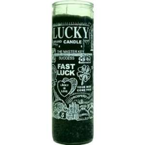  7 Day Glass Candle Fast Luck   Green 