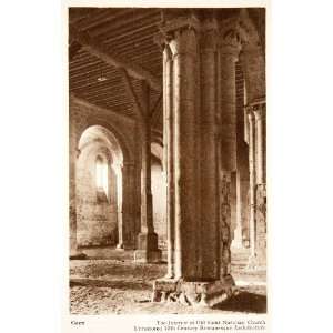 1950 Photogravure Caen Normandy France Saint Nicholas Church Column 