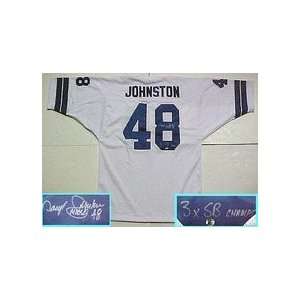 Daryl Johnston, Dallas Cowboys NFL Autographed White Throwback Jersey