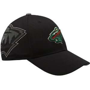   Wild Black Flocked Logo Structured Flex Fit Hat