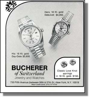 1979 Bucherer of Switzerland   Rolex Watch Print Ad  