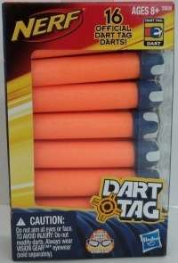 NERF Dart Tag Refill Pack 16 Darts Blue Tips Whistle  