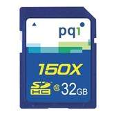 PQI 32GB SDHC 150X Class 10 Flash Memory Card   Retail Package