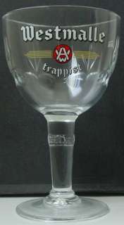   Brewery features the word Westmalle in raised glass on the stem