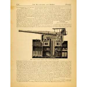 1889 Article Canet Barbette Turret Marine Gun French Societe Forges et 