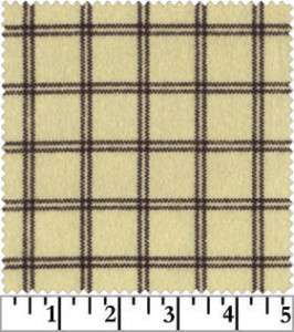 Cream Espresso Brown Plaid Woolies Flannel Quilt Fabric  