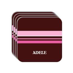 Personal Name Gift   ADELE Set of 4 Mini Mousepad Coasters (pink 