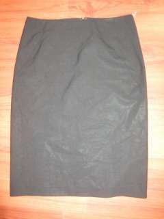 THEORY  Black Wool Career Skirt Sz 4 Straight Rear zip winter 