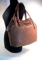   Brown Woven Leather Taylor Drawstring Woodbury Handbag NWT $478  