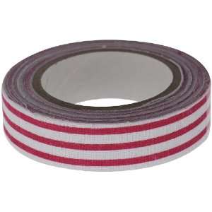   Decorative Ribbon Tape 5 Yard Per Roll, Light Burgundy/White Stripe