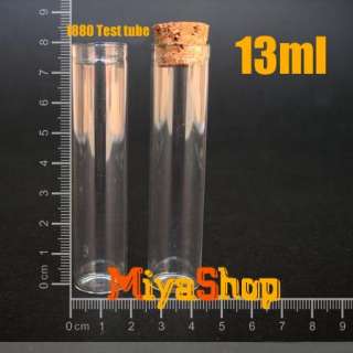 10 1000pcs Glass Bottle Vial Cork 13ml Test tube 1880  