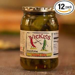 Wickles, Okra Wicked, 16 OZ (Pack of 12)  Grocery 