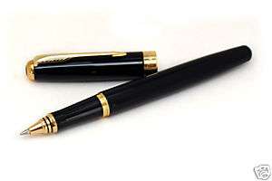 BAOER 388 Gloss Black & Gold Roller Ball Pen new  