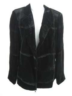 ARMANI COLLEZIONI Black Silk Velvet Blazer Jacket Sz 14  