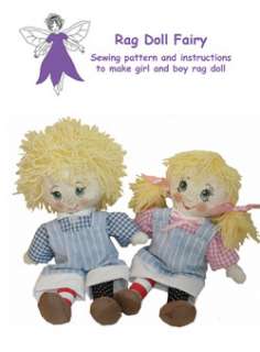   and girl twins rag doll sewing pattern with adorable transfer faces