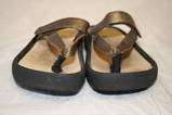WOLKY WOMENS EURO 37 USA 7 DISTRESSED GOLD LEATHER FLIP FLOPS SANDALS 