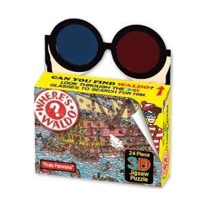 TDC Games Wheres Waldo 3D Jigsaw Puzzle 8X5.25 24 Pieces Pirate 