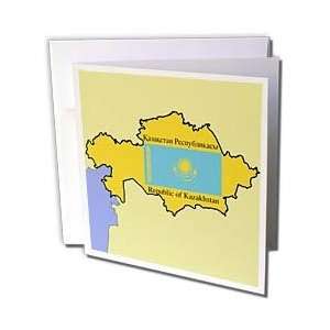  and Maps   Map and Flag of Kazakhstan with Republic of Kazakhstan 