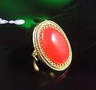 SR61205 AMETHYST DRUZY & RED CORAL 925 STERLING SILVER RING JEWELRY s 