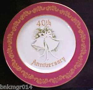 Norcrest 40th Anniversary Porcelain Collectble Plate  