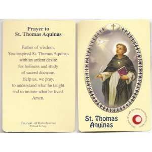  Saint Thomas Aquinas Holy Card with Relic 