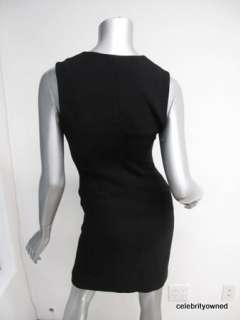 Phillip Adec Black Sleeveless V Neck Half Zip Straight Dress 4/38 