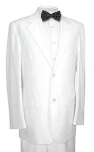 NEW Mens WHITE 2 Buttons Suit w/ Flat Front Pants 42S  