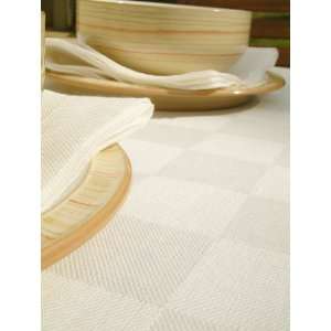  Set of Tablecloth & 6 Napkins Off White Linen Cotton Eva 