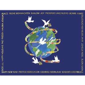   Doves Flying for Peace   Gold Lined Envelope with White Lining   Blue