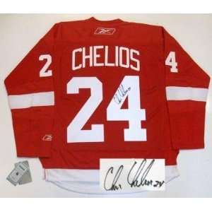  Autographed Chris Chelios Uniform   Real Rbk Sports 