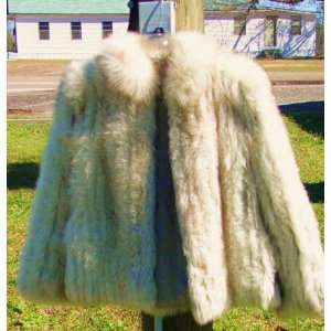  SAGA BRAND Silver Blue Fox Real Animal Fur Coat Jacket 